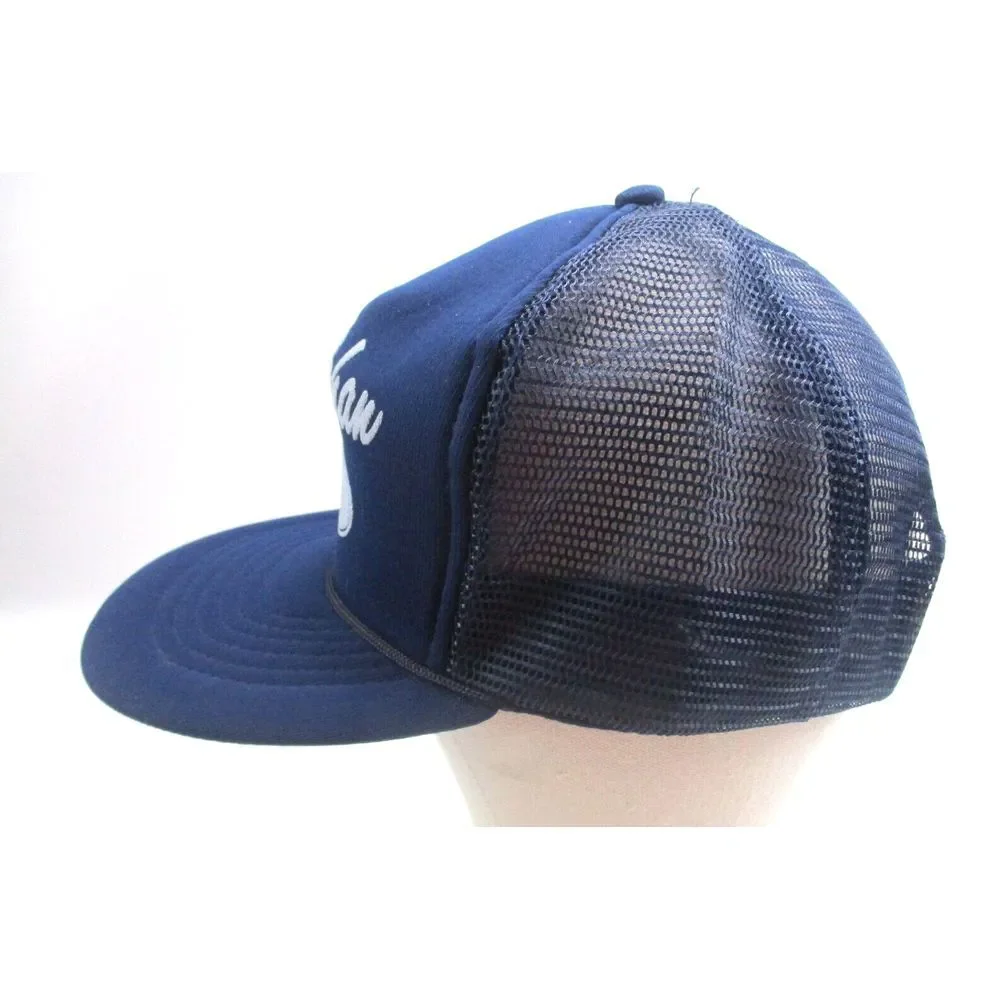 Vintage Chuck Callahan Ford Blue Snapback Mesh‎ Trucker Hat Cap